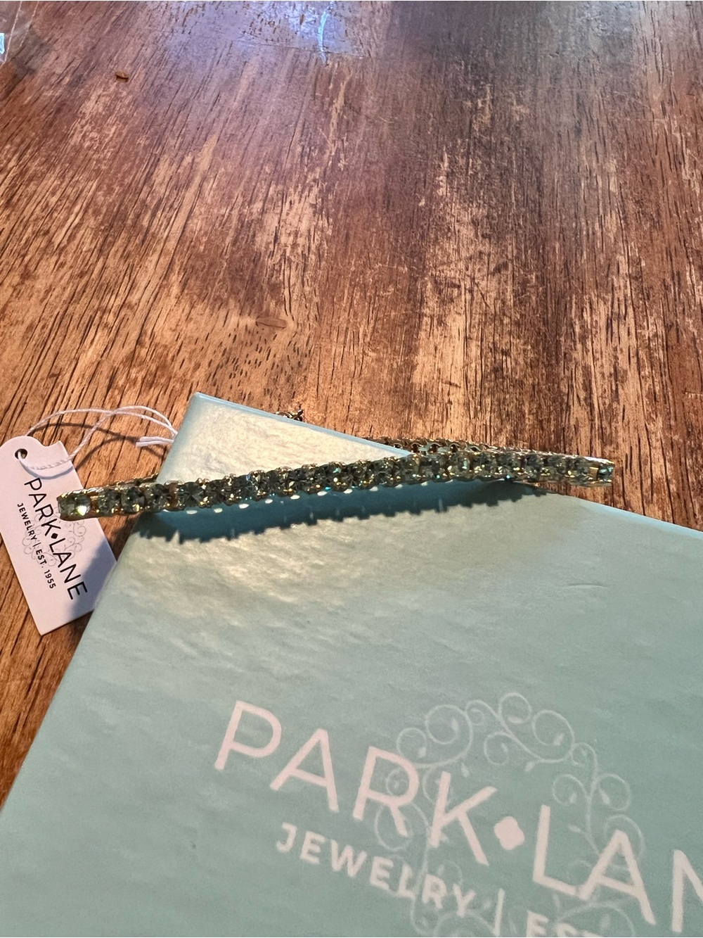 Park Lane SEAFOAM Micro Impression Bracelet, Light Green Crystal CZs, 7”+2”, NWT - Picture 8 of 10